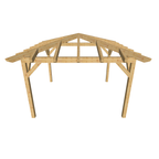 Bauplan Carport Walmdach 15 3D-Frontansicht