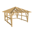 Bauplan Carport Walmdach 2 3D-Ansicht schräg von vorn