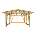 Bauplan Carport Walmdach 2 3D-Frontansicht