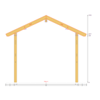 Bauplan Carport Walmdach 3 Querschnitt mit Bemaßung