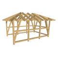 Bauplan Carport Walmdach 4 3D-Ansicht schräg von vorn