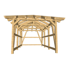 Bauplan Carport Walmdach 4 3D-Frontansicht