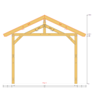 Bauplan Carport Walmdach 4 Querschnitt mit Bemaßung