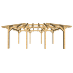 Bauplan Carport Walmdach 5 3D-Frontansicht
