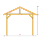 Bauplan Carport Walmdach 5 Querschnitt mit Bemaßung