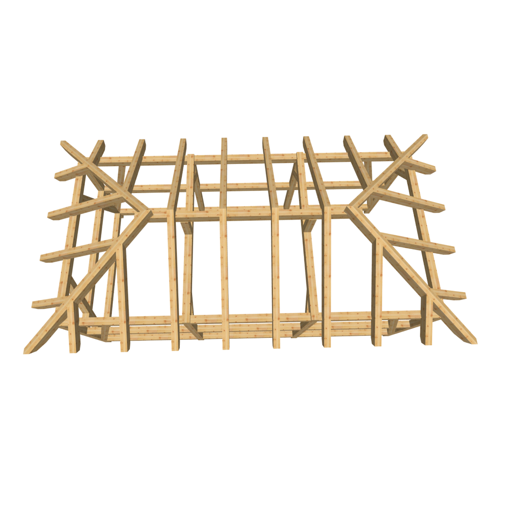 Bauplan Carport Walmdach 6 3D-Draufsicht
