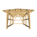 Bauplan Carport Walmdach 6 3D-Frontansicht