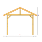 Bauplan Carport Walmdach 6 Querschnitt mit Bemaßung