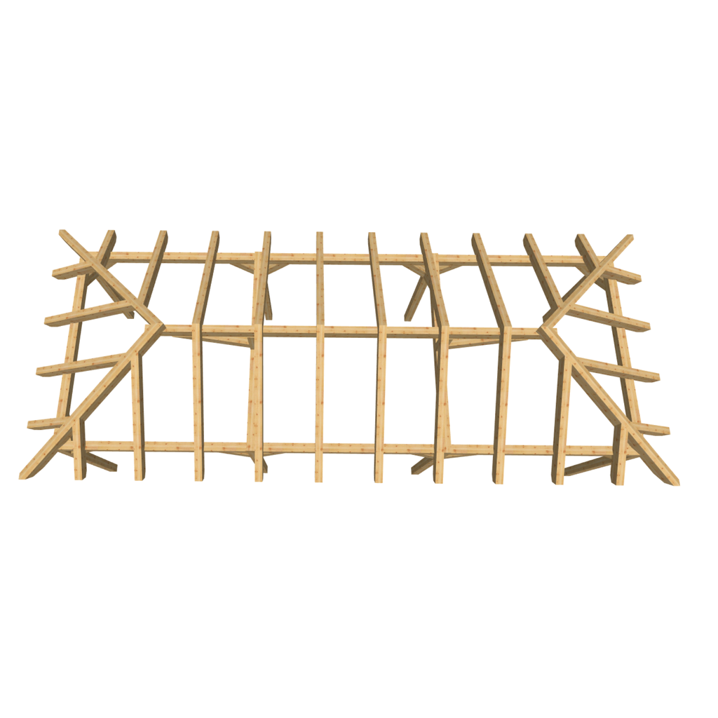 Bauplan Carport Walmdach 7 3D-Draufsicht