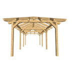 Bauplan Carport Walmdach 7 3D-Frontansicht