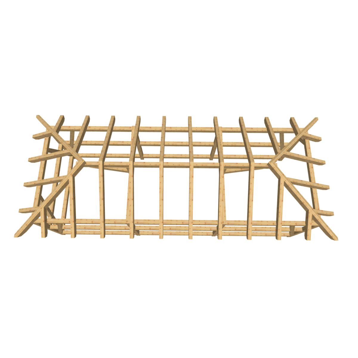 Bauplan Carport Walmdach 8 3D-Draufsicht