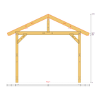 Bauplan Carport Walmdach 8 Querschnitt mit Bemaßung