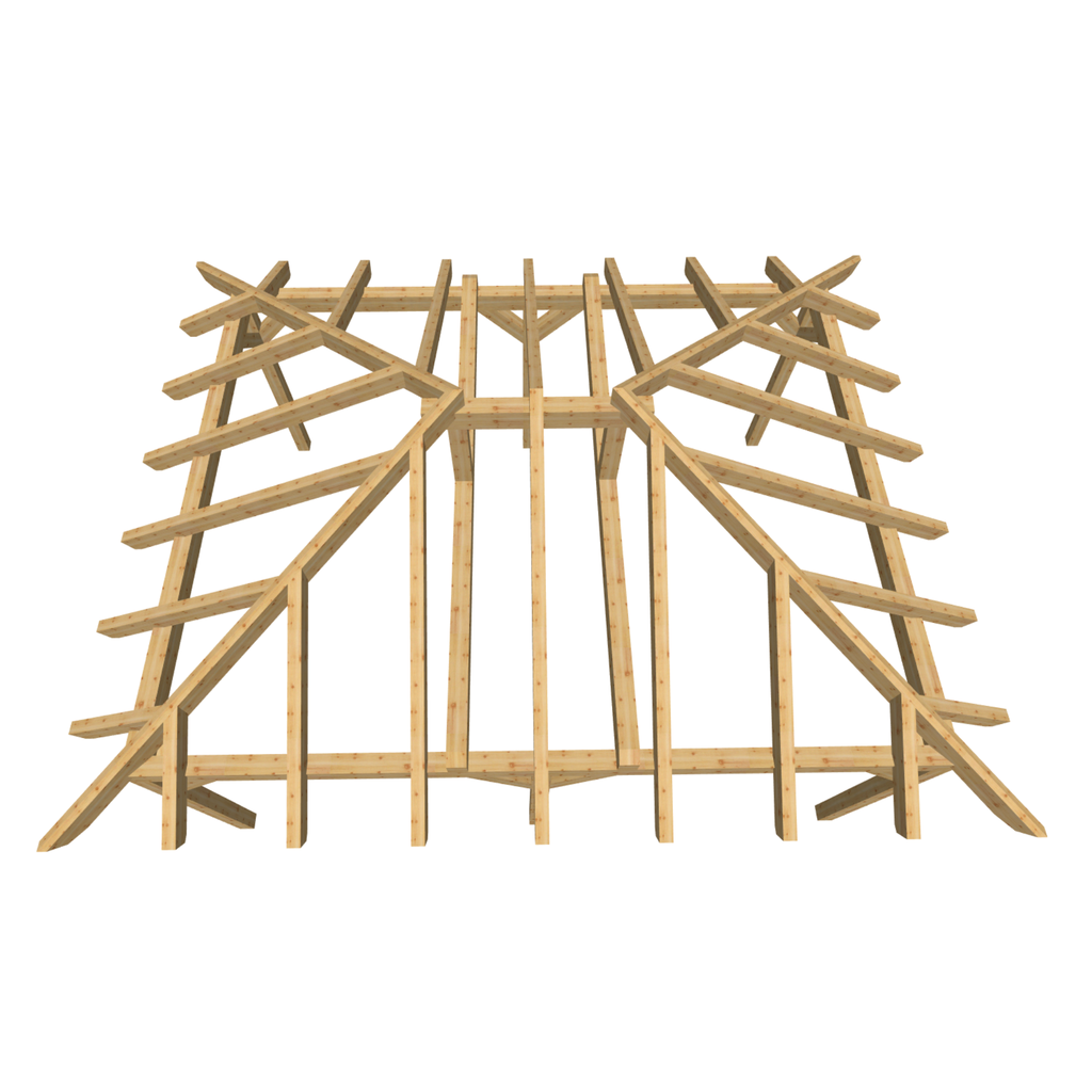 Bauplan Carport Walmdach 9 3D-Draufsicht