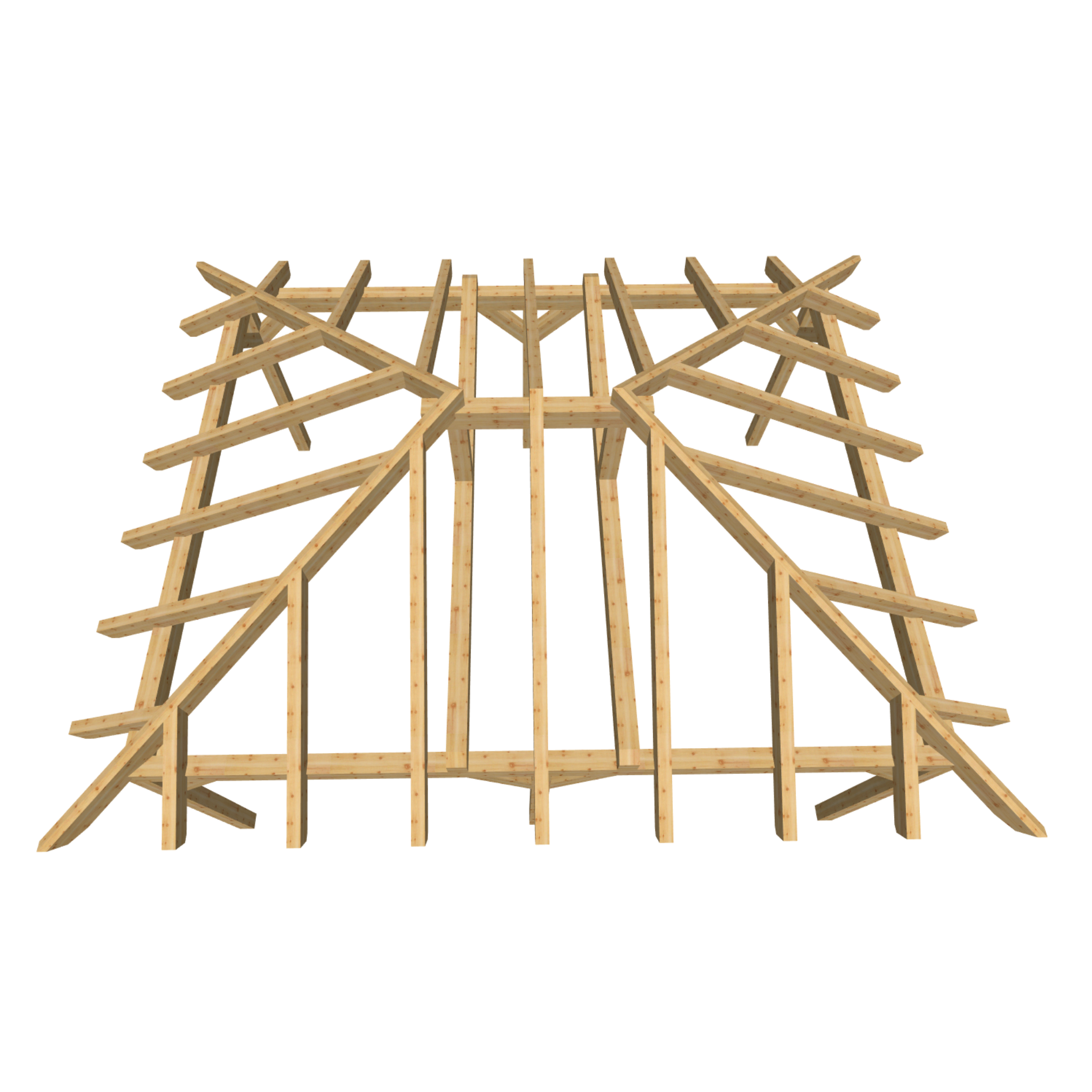 Bauplan Carport Walmdach 9 3D-Draufsicht