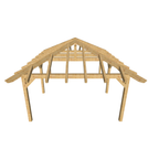 Bauplan Carport Walmdach 9 3D-Frontansicht