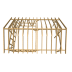 Bauplan Carport mit Geräteschuppen 10 3D-Draufsicht
