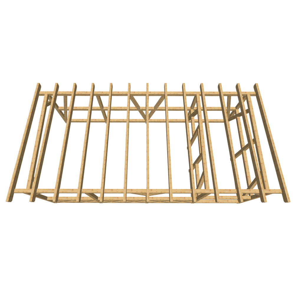 Bauplan Carport mit Geräteschuppen 11 3D-Draufsicht