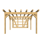 Bauplan Carport mit Geräteschuppen 12 3D-Frontansicht