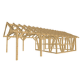 Bauplan Carport mit Geräteschuppen 17 3D-Ansicht schräg von vorn