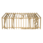 Bauplan Carport mit Geräteschuppen 17 3D-Draufsicht