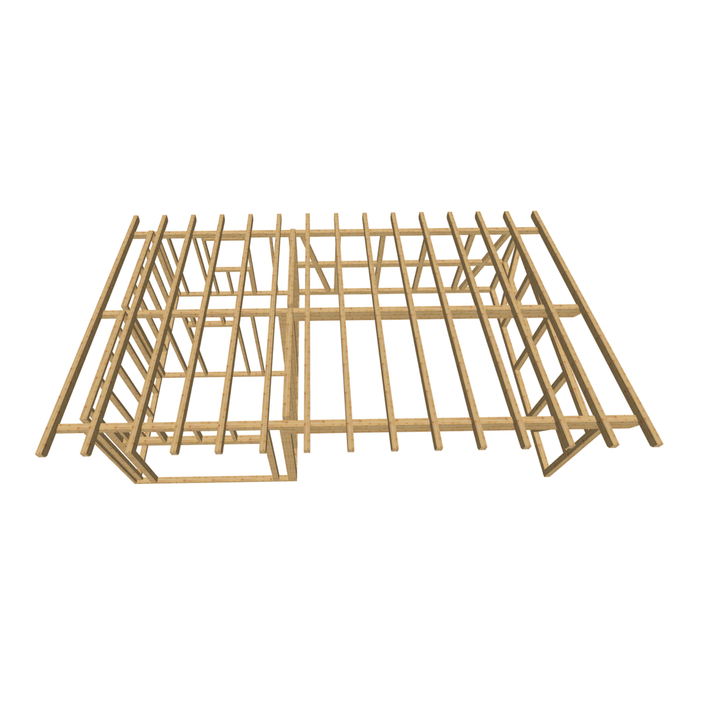 Bauplan Carport mit Geräteschuppen 19 3D-Draufsicht