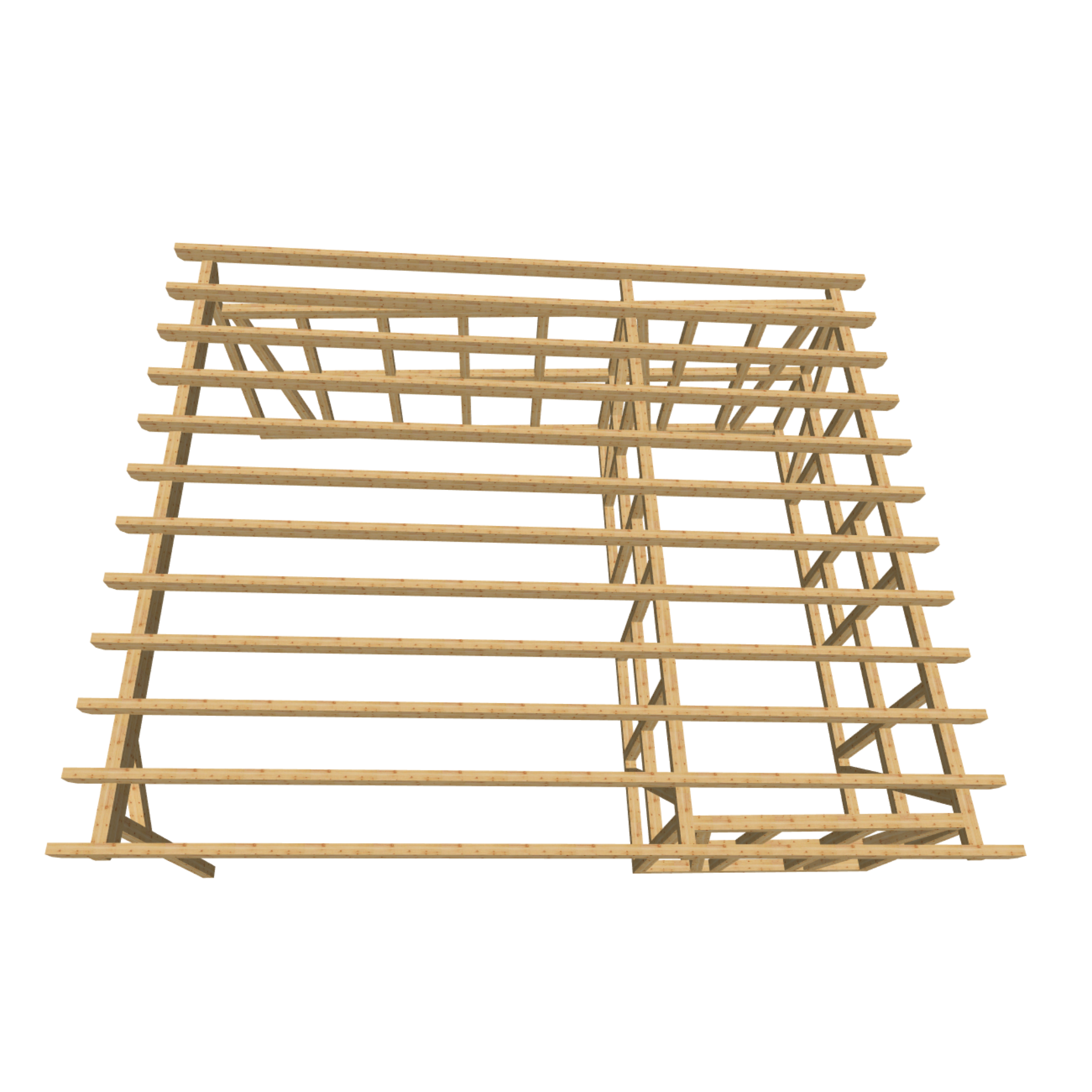 Bauplan Carport mit Geräteschuppen 20 3D-Draufsicht