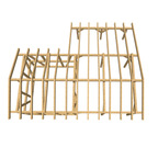 Bauplan Carport mit Geräteschuppen 23 3D-Draufsicht