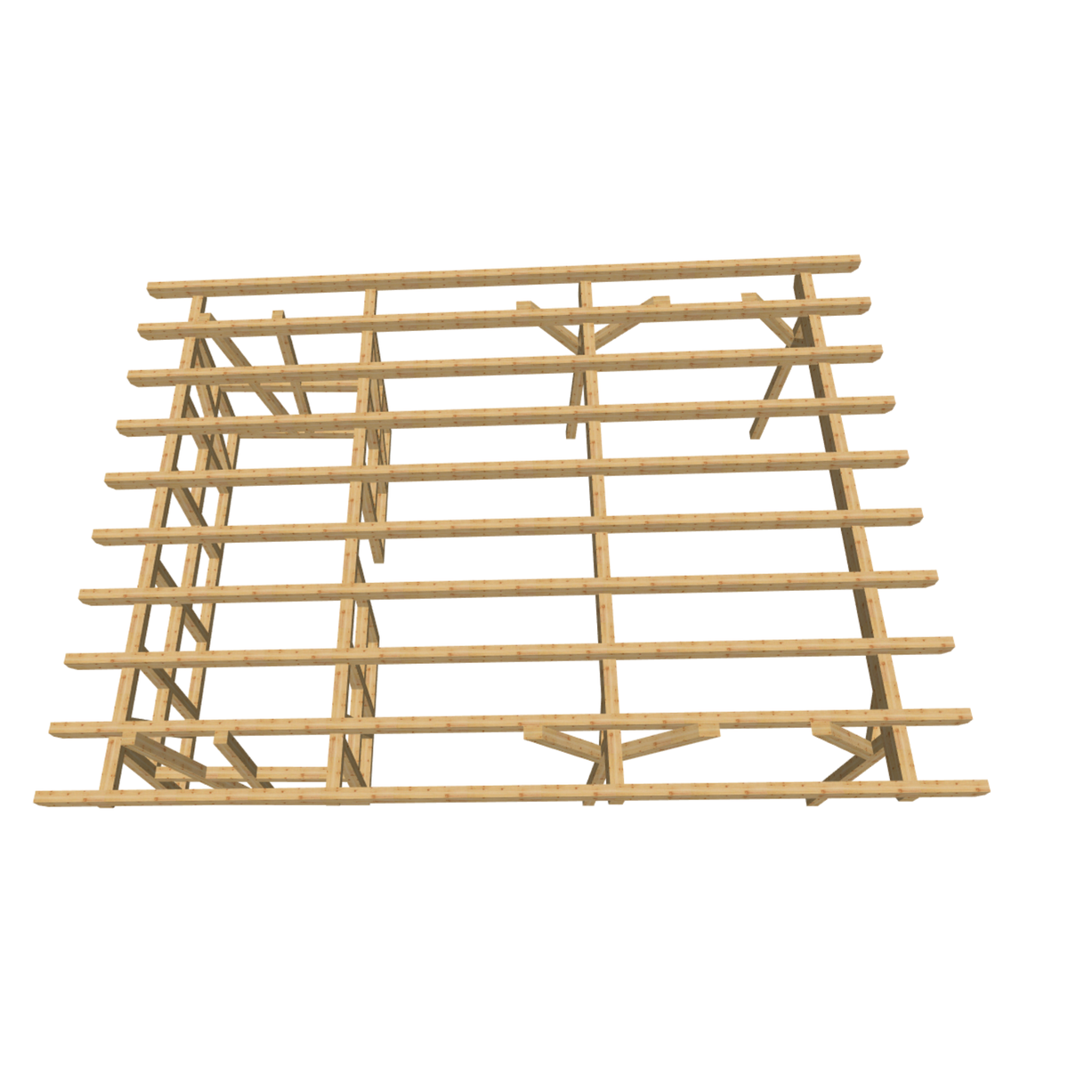 Bauplan Carport mit Geräteschuppen 2 3D-Draufsicht