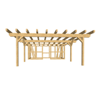 Bauplan Carport mit Geräteschuppen 2 3D-Frontansicht