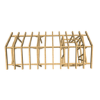 Bauplan Carport mit Geräteschuppen 3 3D-Draufsicht