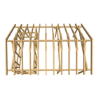 Bauplan Carport mit Geräteschuppen 4 3D-Draufsicht