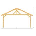Bauplan Carport mit Geräteschuppen 4 Querschnitt mit Bemaßung