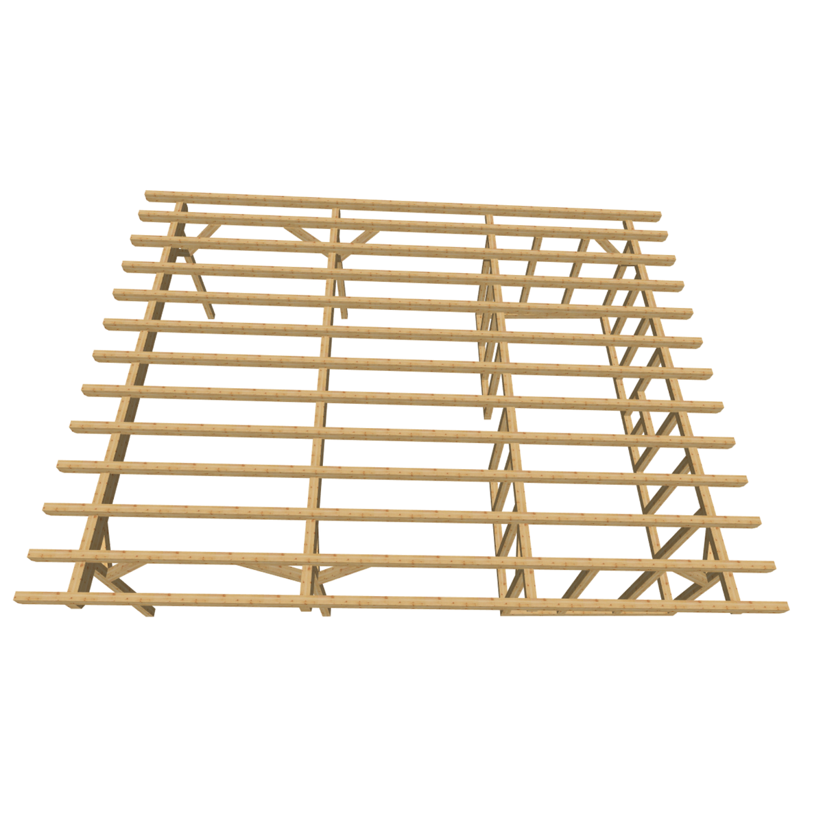 Bauplan Carport mit Geräteschuppen 5 3D-Draufsicht