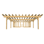 Bauplan Carport mit Geräteschuppen 5 3D-Frontansicht