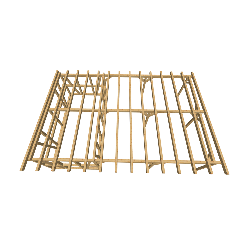 Bauplan Carport mit Geräteschuppen 6 3D-Draufsicht