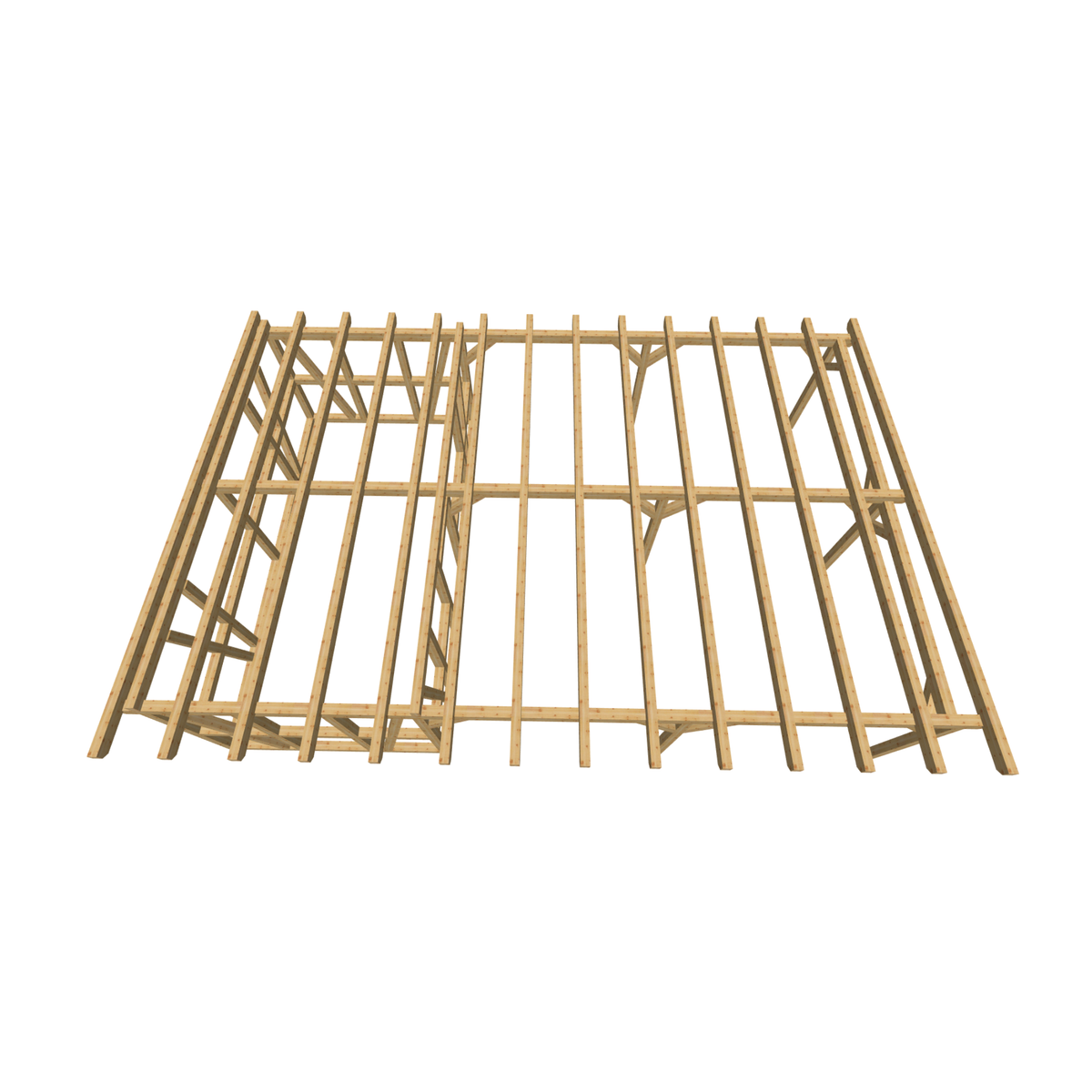 Bauplan Carport mit Geräteschuppen 6 3D-Draufsicht