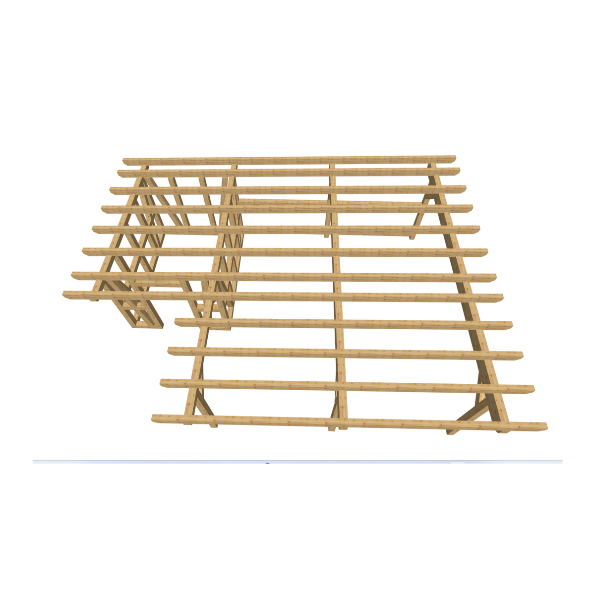 Bauplan Carport mit Geräteschuppen 8 3D-Draufsicht