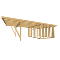Bauplan Carport mit Geräteschuppen 9 3D-Ansicht schräg von vorn