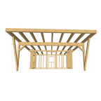 Bauplan Carport mit Geräteschuppen 9 3D-Frontansicht