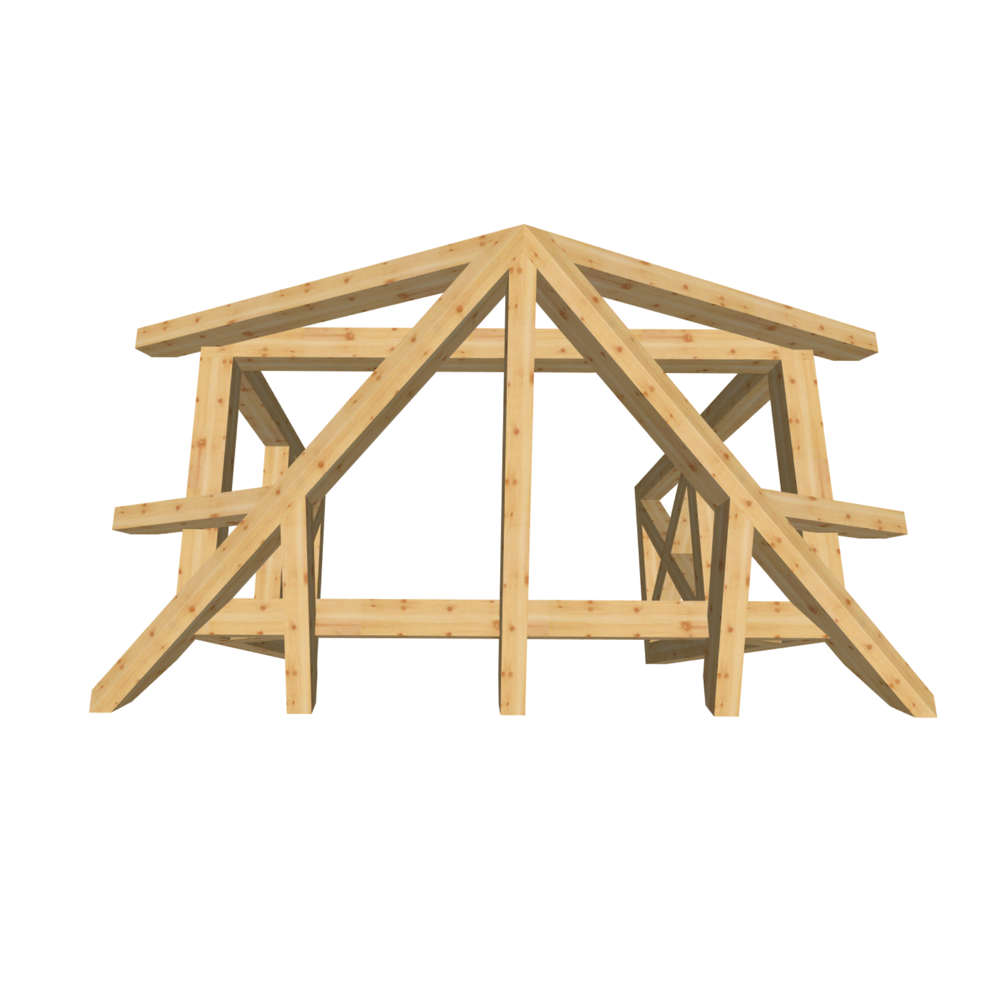 Bauplan Vordach-Walmdach 3 3D-Draufsicht