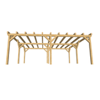 Bauplan Doppelcarport Flachdach 10 3D-Frontansicht