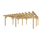 Bauplan Doppelcarport Flachdach 11 3D-Ansicht schräg von vorn