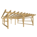 Bauplan Doppelcarport Flachdach 12 3D-Ansicht schräg von vorn