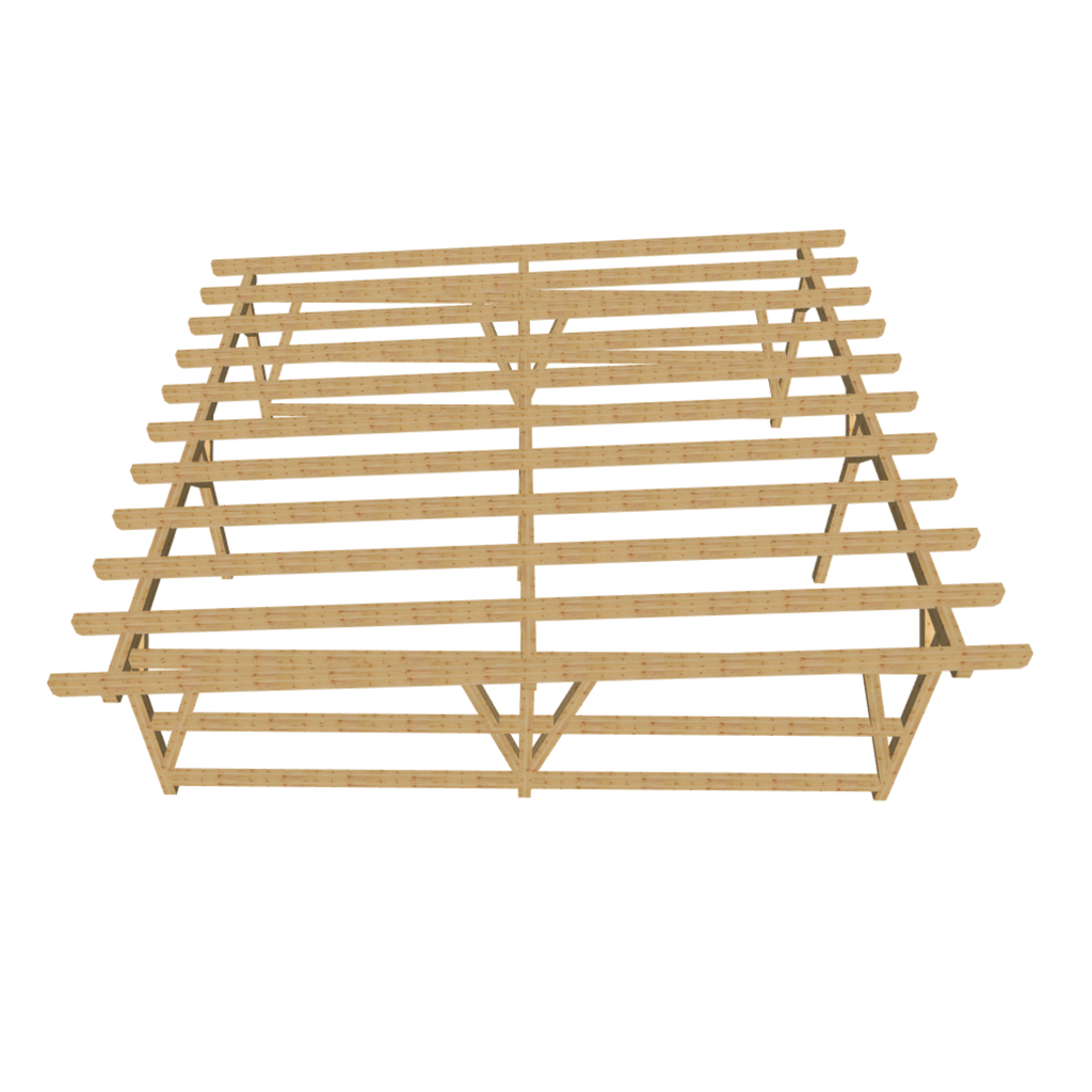 Bauplan Doppelcarport Flachdach 12 3D-Draufsicht