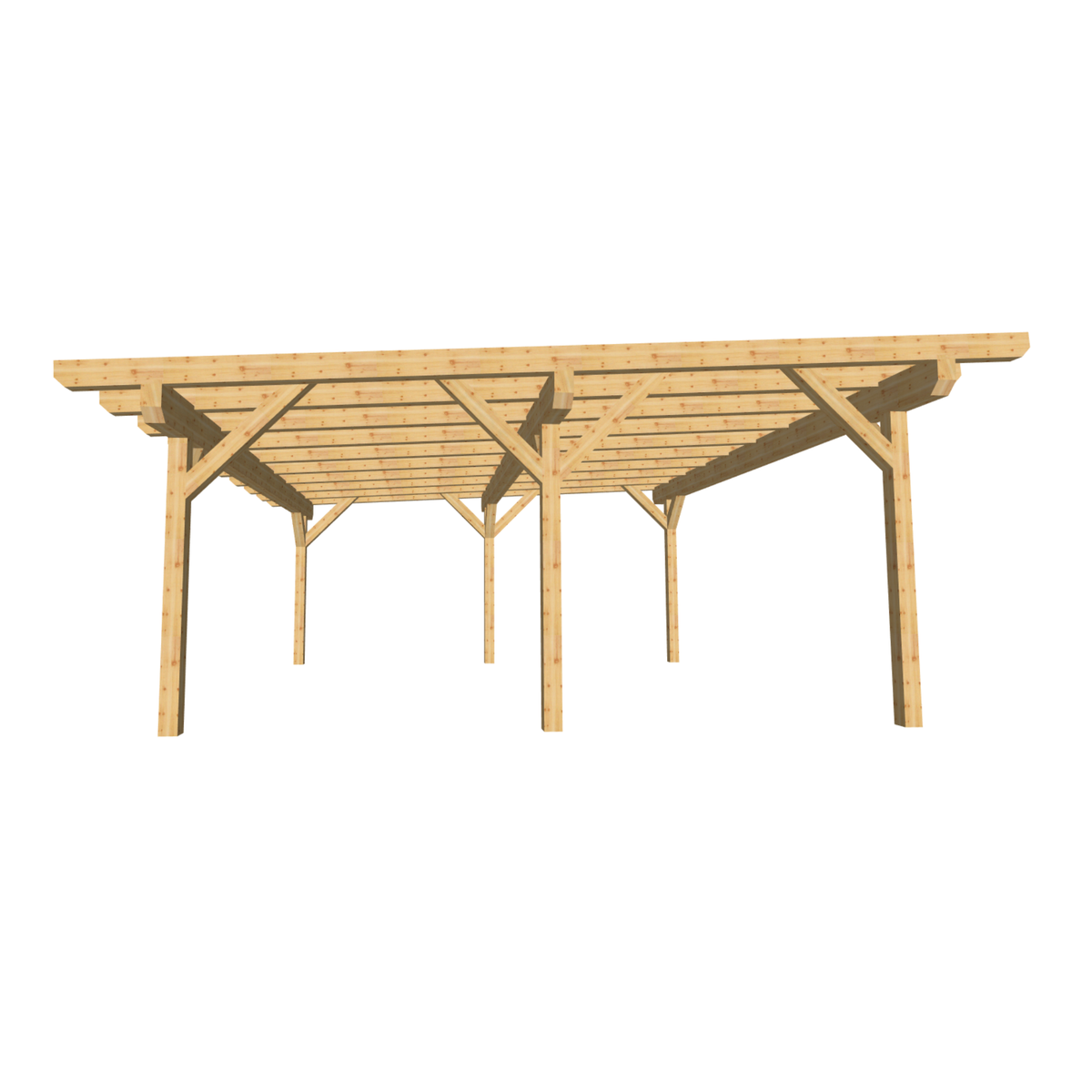 Bauplan Doppelcarport Flachdach 1 3D-Frontansicht