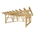 Bauplan Doppelcarport Flachdach 2 3D-Ansicht schräg von vorn