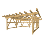 Bauplan Doppelcarport Flachdach 2 3D-Ansicht schräg von vorn