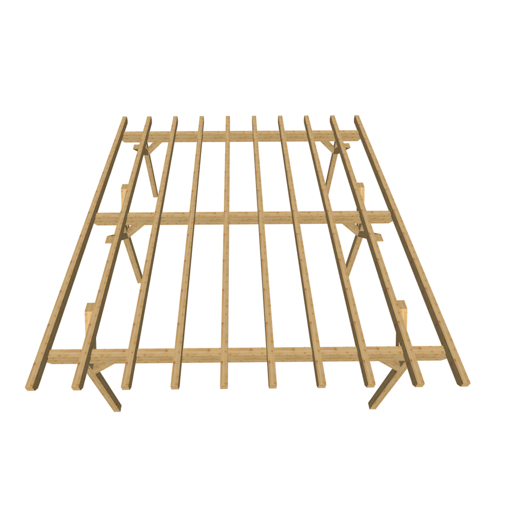 Bauplan Doppelcarport Flachdach 3 3D-Draufsicht