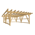Bauplan Doppelcarport Flachdach 4 3D-Ansicht schräg von vorn