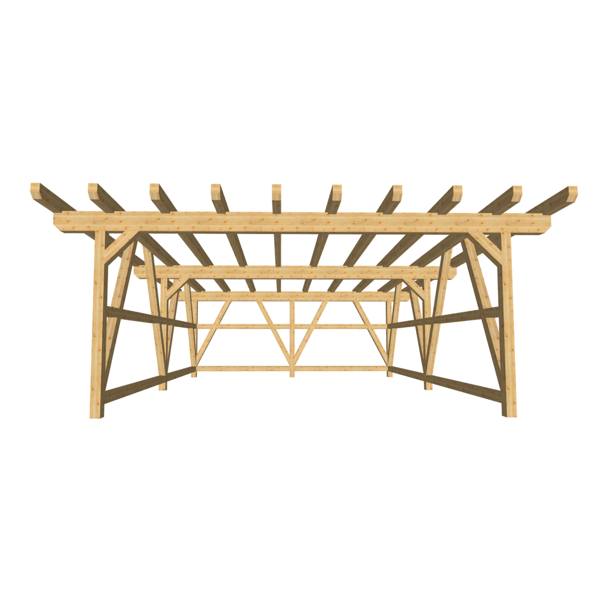 Bauplan Doppelcarport Flachdach 4 3D-Frontansicht